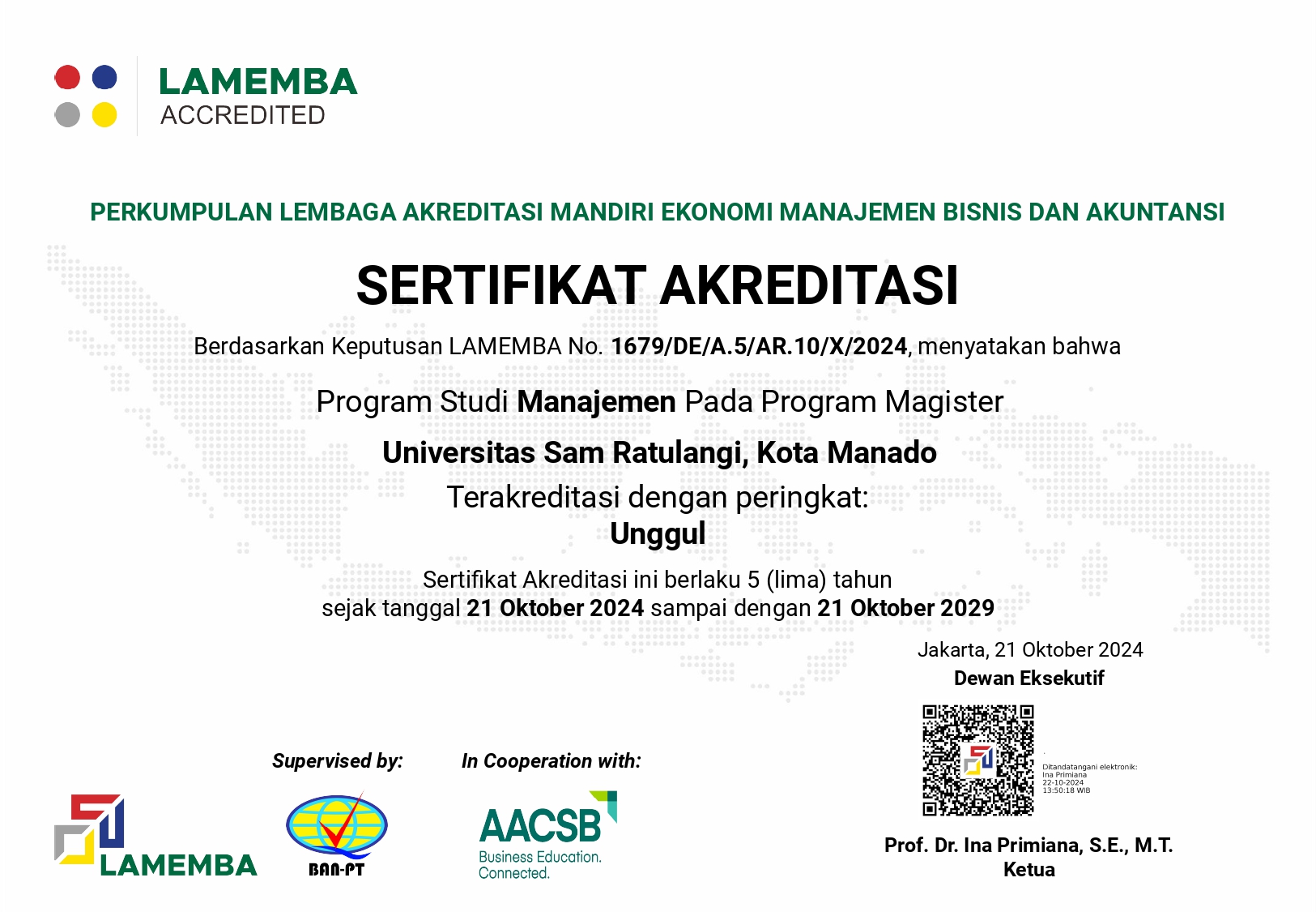 Akreditasi Unggul Program Magister Management